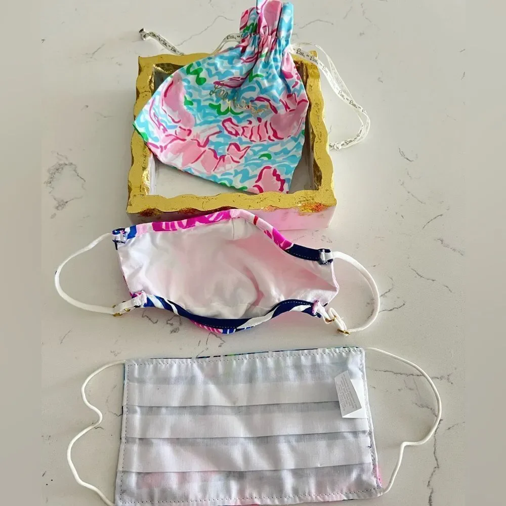 Lilly Pulitzer face mask and accessory bag bundle